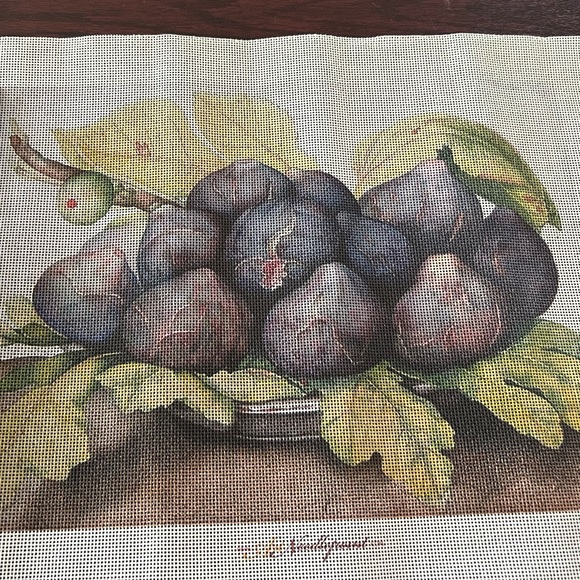 Large Plate of Figs Needlepoint Canvas ( NWOT) - Picture 7 of 13